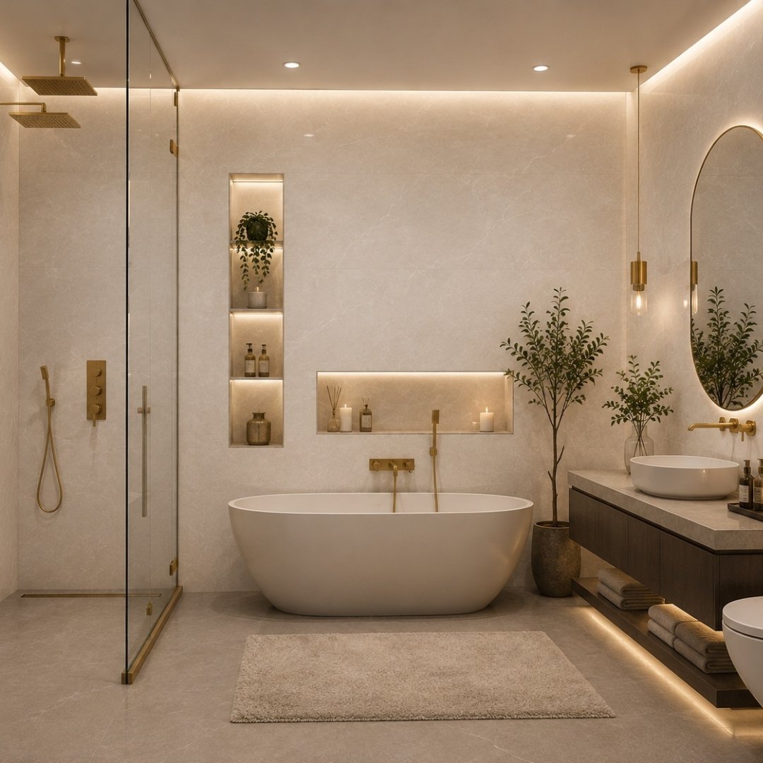AL En Mika Bianco Marble Bathroom Tiles - My Home Studio